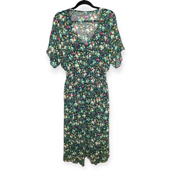 Cabi fiesta floral midi dress green with floral print women’s size medium lined - Picture 8 of 8